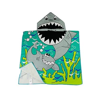 shark hooded beach towel
