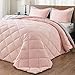 downluxe Twin Comforter Set - Pink and Grey Twin Comforter, Soft Bedding Sets for All Seasons -2 Pieces - 1 Comforter (66