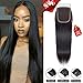 Brazilian Virgin Straight Human Hair Lace Closure 100% Virgin Human Hair Transparent Lace Closure 4x4 Free Part Natural Color (12 Inch)
