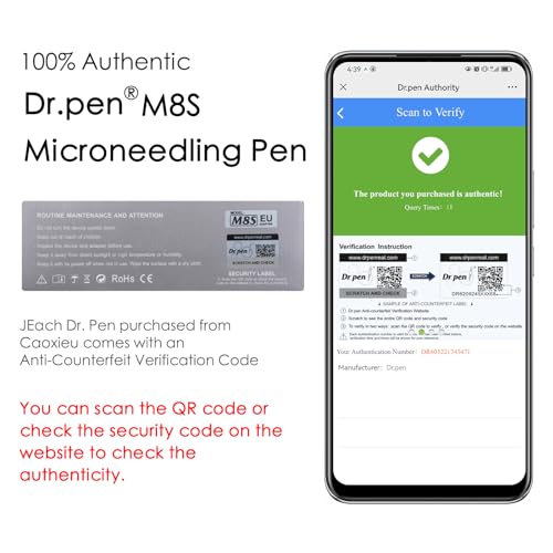 Original Dr. pen Ultima M8S Microneedling Pen: Wireless Microneedling Pen with 7 Type Replacement Cartridges - for Wrinkle Stretch Marks Scar and Hair Loss Treat