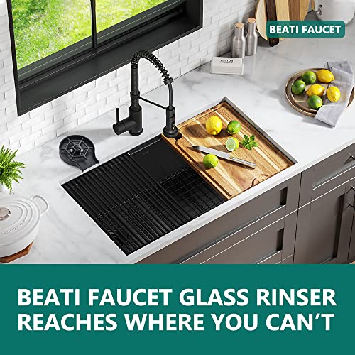Beati Matte Black Glass Rinser for Kitchen Sinks,Cup Baby Bottles