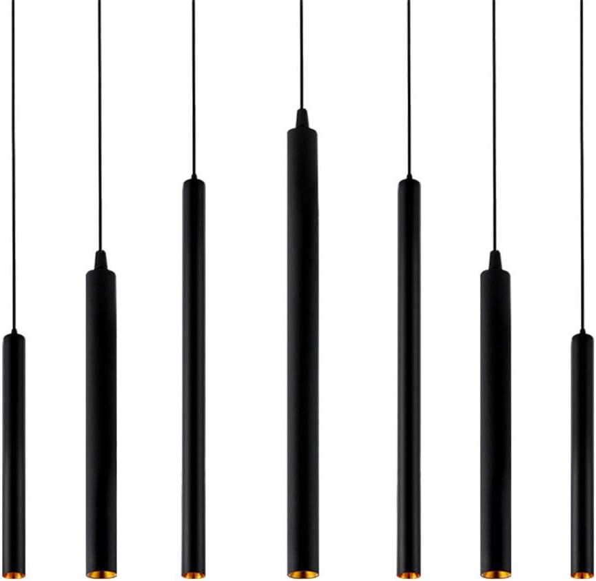 Hobaca 110v 12W Dia 5CM L40CM Tube LED Modern Pendant Lights Spot Light for Island Dining Living Room Bar Counter Shop Ceiling Kitchen Lights Hanging lamp Downlight Light fixtures - Black Warm White - - 