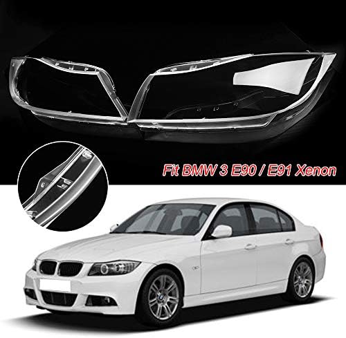 2 Headlight Lens Plastic Covers for The BMW 3 E90 Sedan / E91 Tour Only for Transparent Xenon Headlights on The Housing