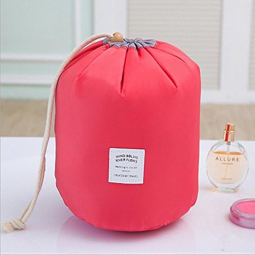 SANTUFLY Toiletry Bags Cylinder Hanging Travel Toiletry Cosmetic Make up Bag Storage Organizer Kit for Bathroom Waterproof Travel Kit Organizer Bathroom Storage Cosmetic Bag (red)