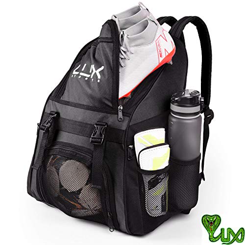 LUX Soccer Backpack with Ball Holder Compartment for Sports Men Team