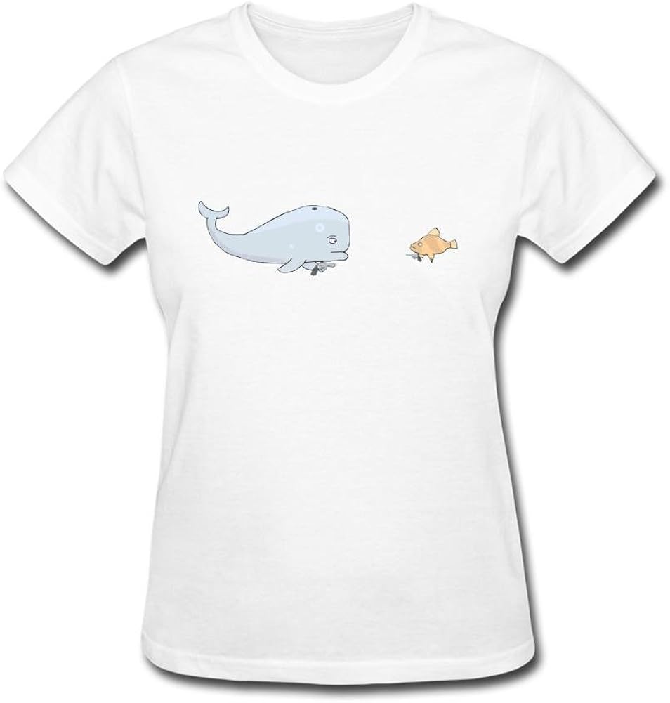 XingL Women's A Depressed Whale Design Short Sleeve T Shirt