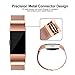 iGK Milanese Replacement Bands Compatible for Fitbit Charge 2, Stainless Steel Metal Bracelet with Unique Magnet Clasp Rose Gold Small