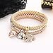 ISAACSONG.DESIGN Women Men Beaded Couple Bracelet, Stainless Steel Gold Bead Ball Stacking Elastic Bracelet Jewelry