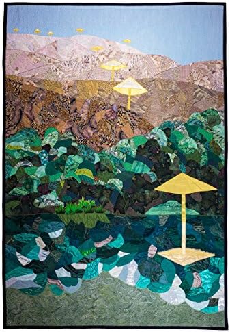 CHRISTO'S UMBRELLAS, OCTOBER 1991 - original mixed media fiber art by Patricia Gould