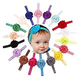 Qandsweet Baby Girl's Headbands with Shabby Model Flower