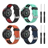 MoKo Band for Garmin Forerunner 235, [4PACK] Soft Silicone Replacement Watch Band for Garmin Forerunner 235/220/230/620/630/735 Smart Watch 4 PACK, Multi Color 2