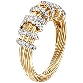 KOICCVQQ 18k Gold Geometric Line Women's Ring Fashionable Cubic Zirconia Gold Rings for Women14K Gold Plated Diamond Wedding Promise Engagement Rings Stackable Fashion Dainty Gold Rings