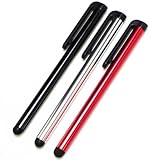 Fosmon Capacitive Stylus Touch Screen Pen (3 Pack) for the Dragon Touch 7 inch Y88 Google Android 4.1 Tablet - (Black, Silver, Red)