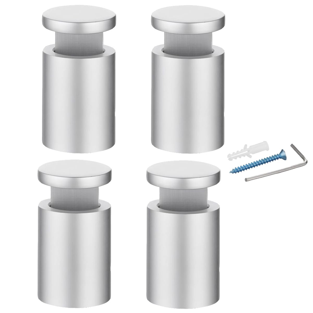 Aluminum Alloy Edge Grips & Clips Sign Standoffs for Glass, Wood or Metal Panels (D16xH19mm)