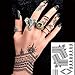 Leoars 6 Sheets Black Henna Tattoos Temporary Classic Mandala Lace Tattoos Stickers Inspired Body Paints for Women (Black)