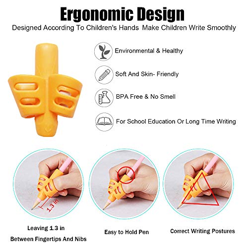 Pencil Grips-Children Pen Writing Aid Grip Set Posture Correction Tool for Kids Preschoolers Children Hollow Ventilation 5 Pac by FENGWANGLI