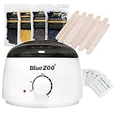 Bluezoo Waxing Kit Electric Wax Warmer with Hard Wax Beans Alcohol Prep Pads and Wax Applicator Sticks