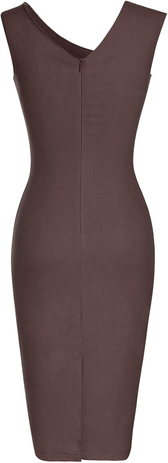MUXXN Women's Retro 1950s Style Sleeveless Slim Business Pencil Dress: Clothing
