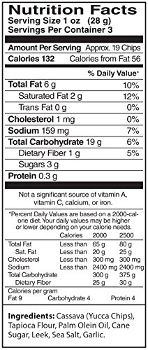 Wai Lana Cassava Chips | Gluten-Free, Vegan, 3 Ounce (Pack of 12) (Natural)