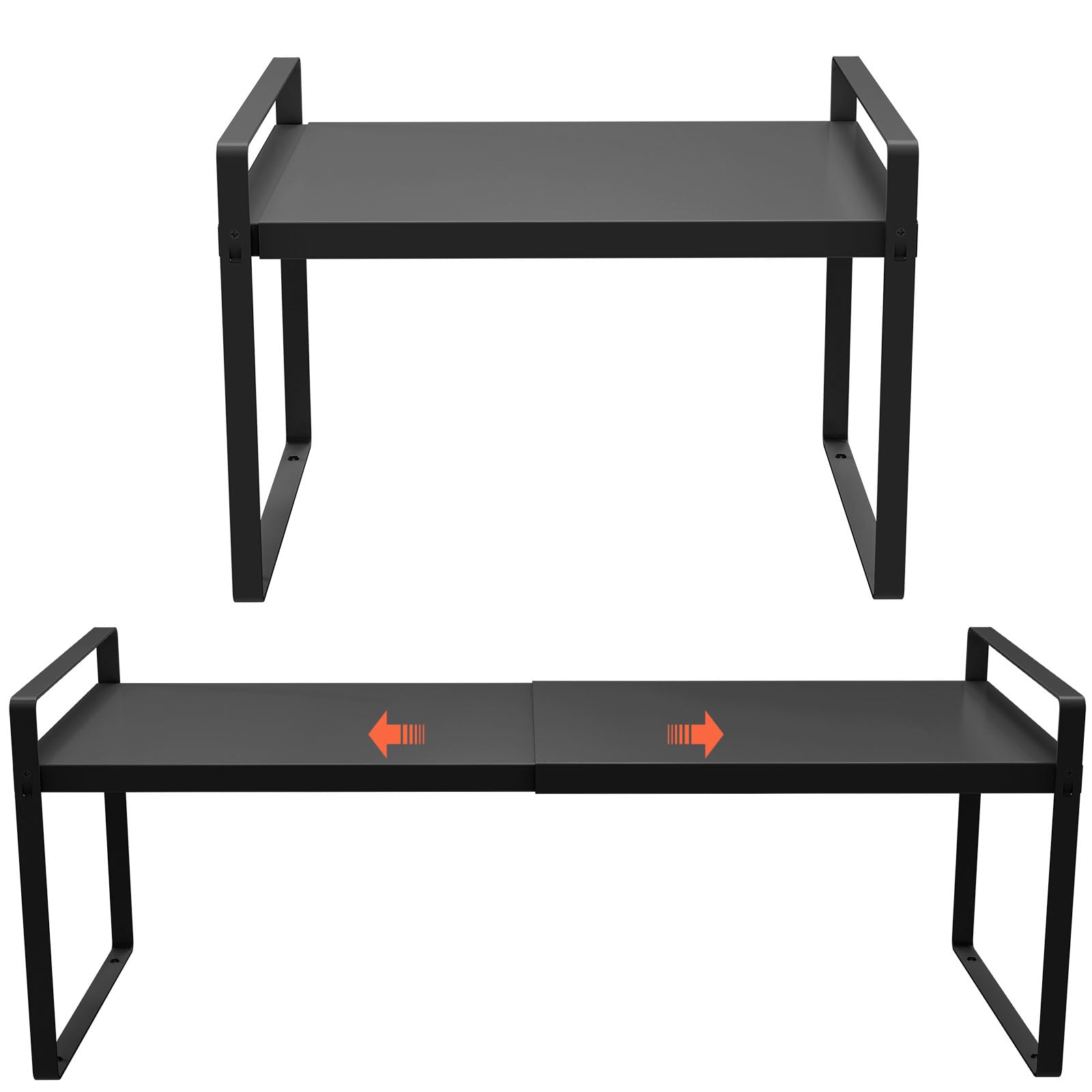Photo 1 of (2-Pack) 11" Cabinet Shelf Organizer Set, 14"~25" Expandable Shelves for Kitchen Cabinets & Cupboards, Perfect for Dishes, or Small Appliance Storage