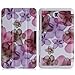 MoKo Samsung Galaxy Tab 4 7.0 Case - Slim Lightweight Smart-shell Cover Case Stand, Floral PURPLE (WILL NOT Fit Samsung Galaxy Tab 3 7.0)