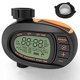 TACKLIFE Digital Water Timer, Solar Panels, Irrigation Sprinkler Controller, Precise Control of Water Volume, LCD Display Screen, Single-Valve, Super Easy to Set up and Program - HXGWT2A
