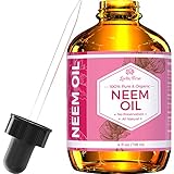 Neem Oil by Leven Rose, Organic 100% Pure Cold Pressed Unrefined Natural for Hair, Skin, Lips, Face, Acne, Eczema, Rashes, Scars, Stretch Marks, Collagen Boost, Wrinkles, Beards 4 oz
