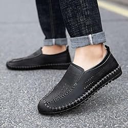 Men's Breathable Perforated Loafers Hand-Stitched