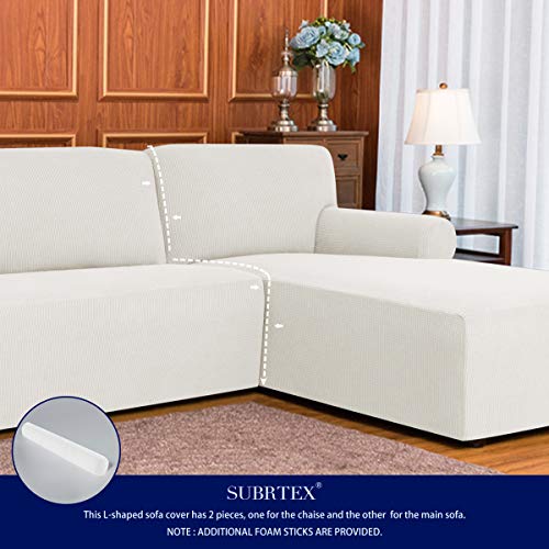 Subrtex Sectional Couch Covers L Shape Couch Cover Stretchy Chaise