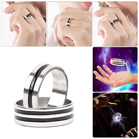 WSTJY Magic Props Floating Ring, Mix-Engin 1 Set Magic Suspension Ring Invisible Metal Strong Magnetic Ring PK Magic Tricks Pro Magic Props Toys Gifts for Boys Girls, Random