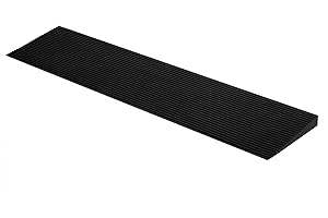 CINNYE 1'' Rise Solid Rubber Wheelchair Ramp,Threshold Ramp Used for Thresholds,Doorways and Bathroom (High:1 Inch(Pack of 1)) Black