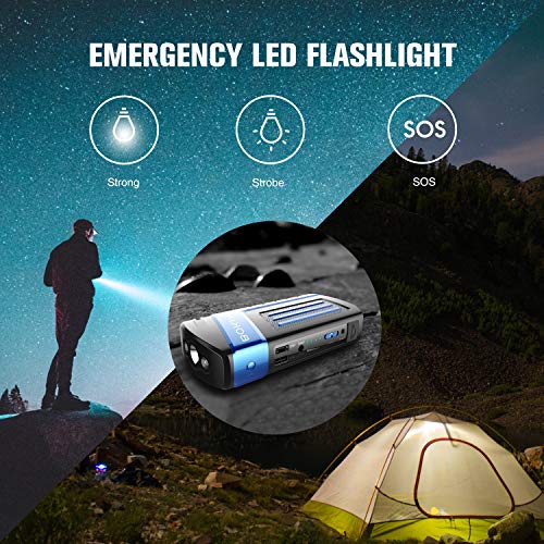 Portable Car Jump Starter, BOKIN 800A Peak 20000mah (up to 8.0L V8 Engine) Multifunctional Auto Battery Jump lithium Battery Pack with QC3.0&Type C USB Output, Emergency Rescue Blade, Safety Hammer