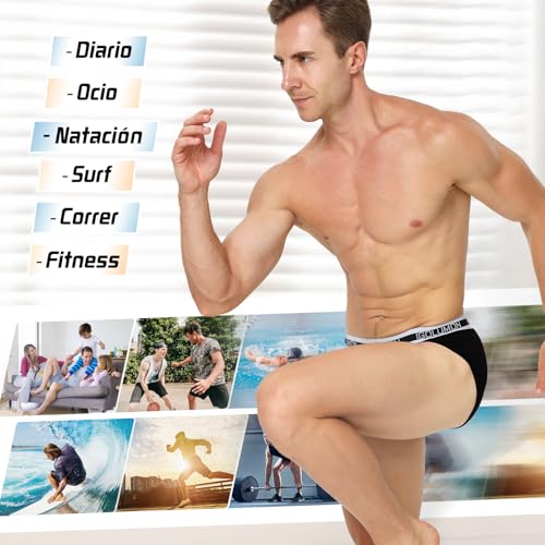 IGOLUMON Trusas para Hombre 7 Piezas Briefs Hombre Transpirable Bambú Rayón Ropa Interior Hombre Tagless Elástica con Pouch