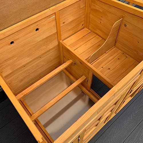 FeelGoodUK Chester Chicken Coop and Run Lift Up Lid Nestbox Ventilated Perches Locks Solid Wood 160cm Width 75cm Depth 80cm Height - Image 4