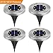 TONBUX Solar Ground Lights, Upgraded Garden Pathway Lights Outdoor Waterproof with 8 LED (4 Pack) for Driveway, Deck, Garden, Landscape Lighting (Warm White)