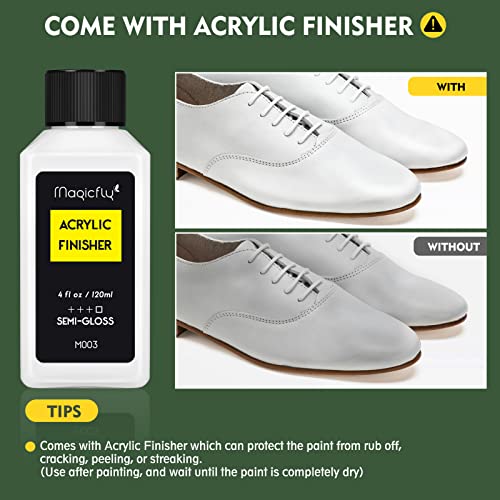 Magicfly White Leather Paint(120ml/4 fl oz each), Leather Paint for