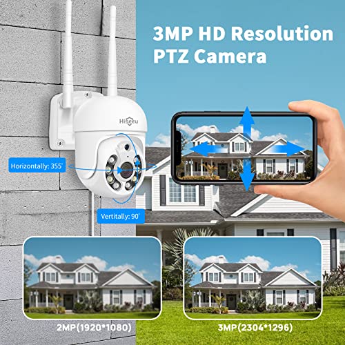 Hiseeu Pan/Tilt/Zoom Security Camera,WHD203,3MP Outdoor Wireless