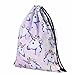 Susi&Rita Gym Drawstring Bags Sport Yoga School Backpack 3D Design (Unicorn)