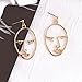Cleacloud Human Face Dangle Earrings Drop Hoops Studs Cuffs Ear Wrap Pin Vine Pierced Dangling Hollow Out Charms Jewelry Golden Plated Style 1