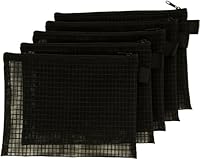 Mesh Bag With Zipper, Set Of 5, Organize Supplies, Cosmetics, Travel Accessories