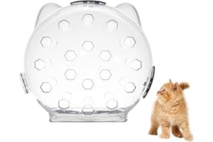 NOGEAR Cat Muzzle Breathable Cat Hood Adjustable Kitten Astronaut Transparent Helmet Prevent from Cats Biting Chewing Grooming Cat Bubbles Mask for Aggressive Cat (M)