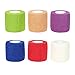 Juvale Stretch Vet Wrap & Cohesive Bandage Tape with 6 Assorted Colors - Medical Wrap for First Aid, Wrist and Ankle Swelling, Animals, Pets, Sports (2 in x 6 yd)