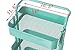 HollyHOME 3-Tier Metal Utility Service Cart Rolling Storage Shelves with Handles, Storage Utility Cart, Blue