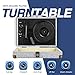 Souidmy Vinyl Record Player, Bluetooth Turntable with Speakers, 3-Speed, AUX/Headphone/RCA Port, Equipped New Wireless Function, Silver Mistthumb 1