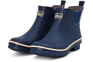 Jileon Ankle Height Wide Calf Rain Boots - Specially Designed For Ladies with Wide Feet & Calves - Womens Ankle Rain Boots - 