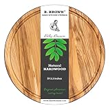 B.Brown Wood Round Cutting Board 13.5 inches Medium Cutting Board Great for Serving Tray and Cheese Board Great for Gift