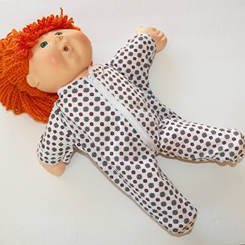 Cabbage Patch KIDS 16 inch Doll Clothes handmade white red grey flower pajamas