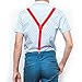 Star Suspenders Men's Pure Color Suspenders with Clip, Red, 40''