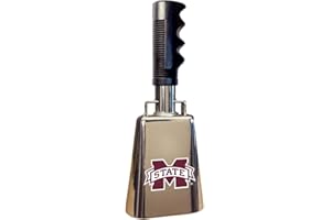 DIVINEEAGLE Chrome Plated Mississippi State 10-inch Cowbell with M-State Logo