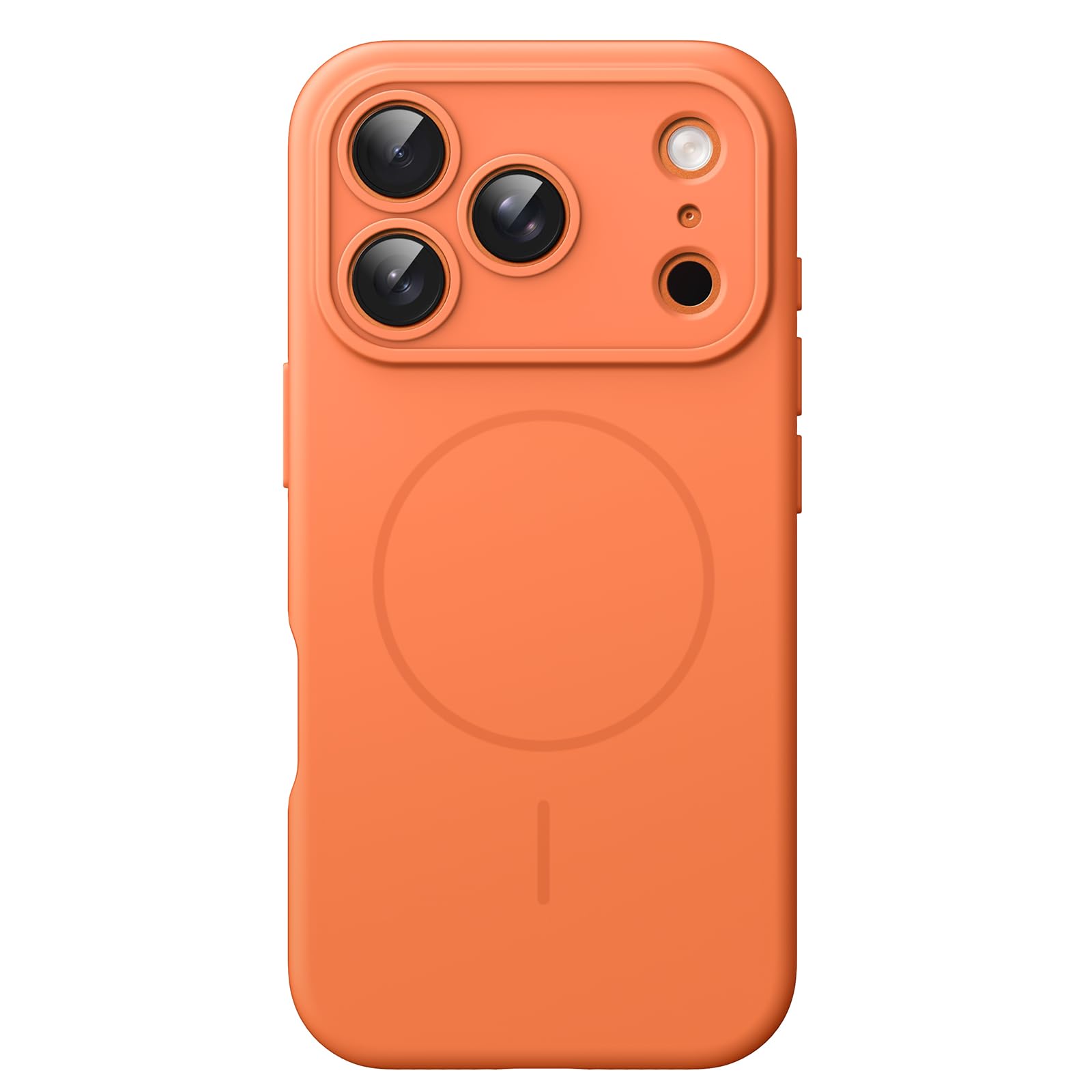 JETech Magnetic Silicone Case for iPhone 17 Pro 6.3-Inch, Compatible with MagSafe, Silky Soft Touch, Shock Absorbing Phone Cover with Camera Lens Protection (Orange)